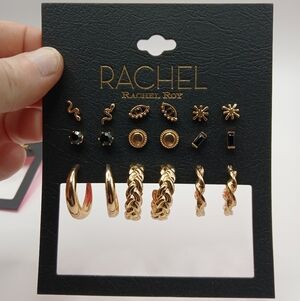 Rachel Roy Gold Tone Earring Set | Studs & Chunky Hoops